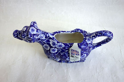 イギリス製　Burleigh バーレイ社　Blue Calico　 ブルーキャリコ　カウクリーマー　 クリーマー　ミルク入れ　クリーマージャグ　洋食器　おしゃれ ※キフトボックス入り