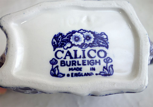 イギリス製　Burleigh バーレイ社　Blue Calico　 ブルーキャリコ　カウクリーマー　 クリーマー　ミルク入れ　クリーマージャグ　洋食器　おしゃれ ※キフトボックス入り