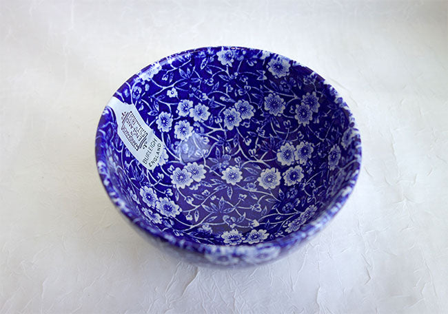 イギリス製　Burleigh バーレイ社　Blue Calico ブルーキャリコ　シュガーボウル　Lサイズ サラダボウル　ボウル　洋食器　英国食器　テーブルウエア