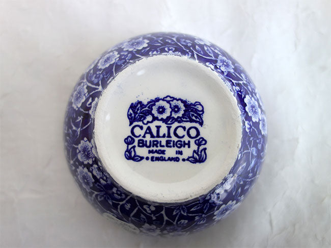 イギリス製　Burleigh バーレイ社　Blue Calico ブルーキャリコ　シュガーボウル　Lサイズ サラダボウル　ボウル　洋食器　英国食器　テーブルウエア
