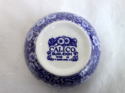 イギリス製　Burleigh バーレイ社　Blue Calico ブルーキャリコ　シュガーボウル　Lサイズ サラダボウル　ボウル　洋食器　英国食器　テーブルウエア