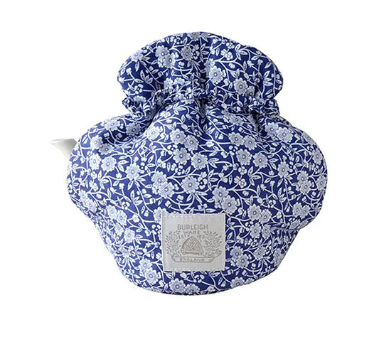 Burleigh バーレイ社　Blue Calico ブルーキャリコ　オープントップティーコージー　 ティーポットカバー　保温　キッチンファブリック　花柄
