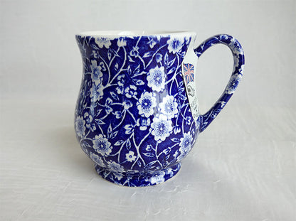 イギリス製　Burleigh バーレイ社　Blue Calico　 ブルーキャリコ　サンドリガムマグ　マグカップ　 マグ　洋食器　英国食器　テーブルウエア　花柄　ブルー※ギフトボックス別売り