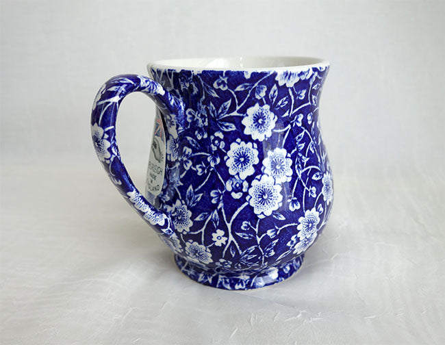 イギリス製　Burleigh バーレイ社　Blue Calico　 ブルーキャリコ　サンドリガムマグ　マグカップ　 マグ　洋食器　英国食器　テーブルウエア　花柄　ブルー※ギフトボックス別売り