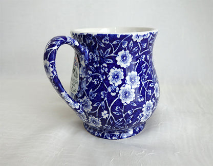 イギリス製　Burleigh バーレイ社　Blue Calico　 ブルーキャリコ　サンドリガムマグ　マグカップ　 マグ　洋食器　英国食器　テーブルウエア　花柄　ブルー※ギフトボックス別売り