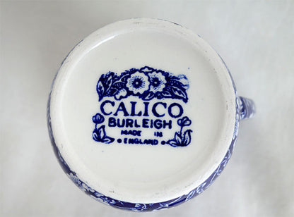 イギリス製　Burleigh バーレイ社　Blue Calico　 ブルーキャリコ　サンドリガムマグ　マグカップ　 マグ　洋食器　英国食器　テーブルウエア　花柄　ブルー※ギフトボックス別売り