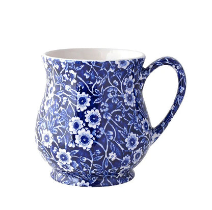 イギリス製　Burleigh バーレイ社　Blue Calico　 ブルーキャリコ　サンドリガムマグ　マグカップ　 マグ　洋食器　英国食器　テーブルウエア　花柄　ブルー※ギフトボックス別売り