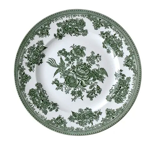 イギリス製　Burleigh バーレイ社　Green Asiatic Pheasants グリーンアジアティックフェザンツ　プレート 25.5cm 大皿　お皿　皿　洋食器　英国食器　テーブルウエア　花柄