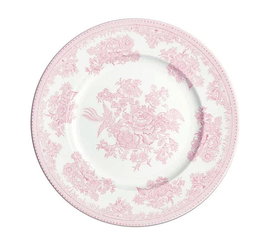 イギリス製　Burleigh バーレイ社　Pink Asiatic Pheasants ピンクアジアティックフェザンツ　プレート　22cm　 お皿　皿　洋食器　英国食器　テーブルウエア　花柄　ピンク　