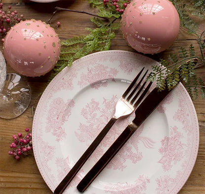 イギリス製　Burleigh バーレイ社　Pink Asiatic Pheasants ピンクアジアティックフェザンツ　プレート　22cm　 お皿　皿　洋食器　英国食器　テーブルウエア　花柄　ピンク　