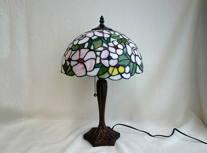 ステンドグラスランプ「アネモネ」1灯　フラワー 花模様　テーブルランプ ステンドガラス