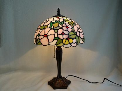 ステンドグラスランプ「アネモネ」1灯　フラワー 花模様　テーブルランプ ステンドガラス