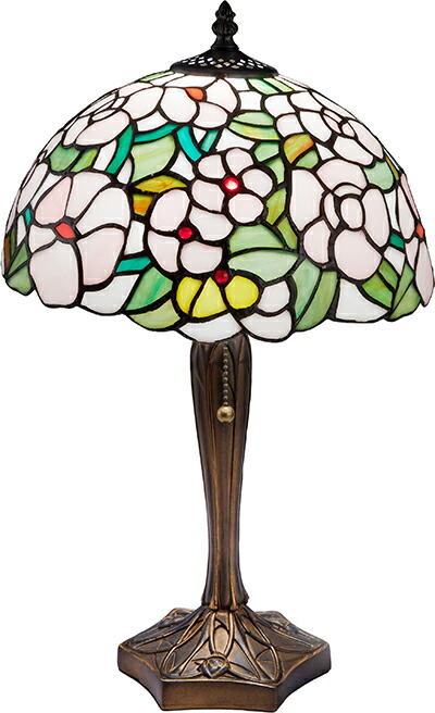 ステンドグラスランプ「アネモネ」1灯　フラワー 花模様　テーブルランプ ステンドガラス