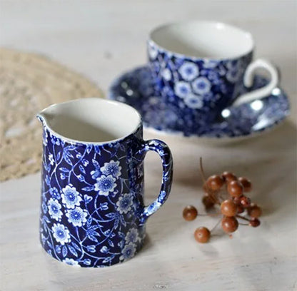 イギリス製　Burleigh バーレイ社　Blue Calico ブルーキャリコ　タンカートジャグ　Sサイズ（190ml） ジャグ　ミルク入れ　ミルクポット　洋食器　英国食器　テーブルウエア