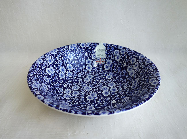 イギリス製　Burleigh バーレイ社　Blue Calico　 ブルーキャリコ　スープボウル　ボウル　深皿　 シリアルボウル　サラダボウル　洋食器　英国食器　テーブルウエア　おしゃれ