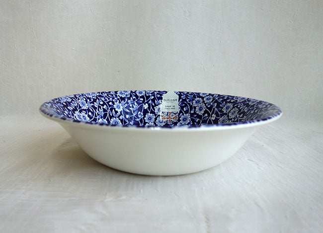 イギリス製　Burleigh バーレイ社　Blue Calico　 ブルーキャリコ　スープボウル　ボウル　深皿　 シリアルボウル　サラダボウル　洋食器　英国食器　テーブルウエア　おしゃれ