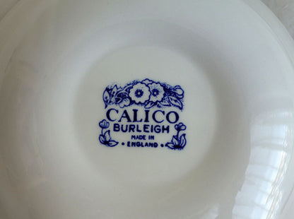 イギリス製　Burleigh バーレイ社　Blue Calico　 ブルーキャリコ　スープボウル　ボウル　深皿　 シリアルボウル　サラダボウル　洋食器　英国食器　テーブルウエア　おしゃれ