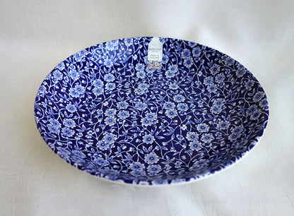 イギリス製　Burleigh バーレイ社　Blue Calico　 ブルーキャリコ　パスタプレート　皿　お皿　 プレート　洋食器　英国食器　テーブルウエア