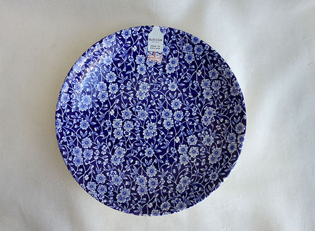 イギリス製　Burleigh バーレイ社　Blue Calico　 ブルーキャリコ　パスタプレート　皿　お皿　 プレート　洋食器　英国食器　テーブルウエア