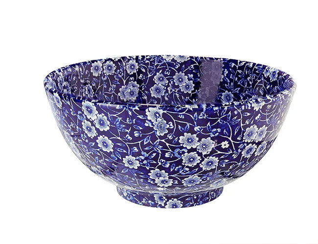 イギリス製　Burleigh バーレイ社　Blue Calico　 ブルーキャリコ　サラダボウル　Lサイズ　 ボウル　深皿　どんぶり　丼　洋食器　食器　おしゃれ
