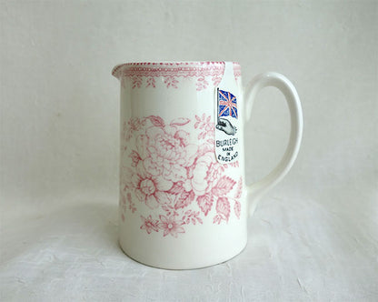 イギリス製　Burleigh バーレイ社　Pink Asiatic Pheasants ピンクアジアティックフェザンツ タンカードジャグ Mサイズ（300ml） ジャグ ピッチャー 水差し ミルク入れ ミルクポット 洋食器 英国食器 おしゃれ