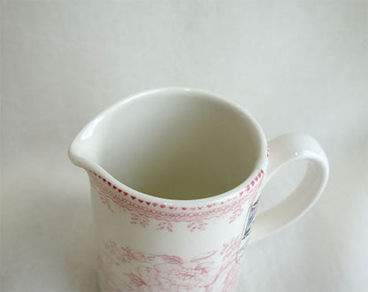 イギリス製　Burleigh バーレイ社　Pink Asiatic Pheasants ピンクアジアティックフェザンツ タンカードジャグ Mサイズ（300ml） ジャグ ピッチャー 水差し ミルク入れ ミルクポット 洋食器 英国食器 おしゃれ