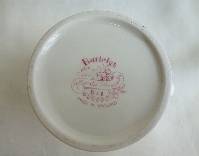 イギリス製　Burleigh バーレイ社　Pink Asiatic Pheasants ピンクアジアティックフェザンツ タンカードジャグ Mサイズ（300ml） ジャグ ピッチャー 水差し ミルク入れ ミルクポット 洋食器 英国食器 おしゃれ