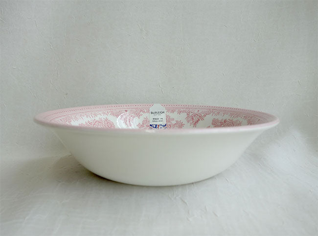 イギリス製　Burleigh バーレイ社　Pink Asiatic Pheasants　 ピンクアジアティックフェザンツ　スープボウル　 サラダボウル　ボウル　深皿　洋食器　英国食器　テーブルウエア　おしゃれ