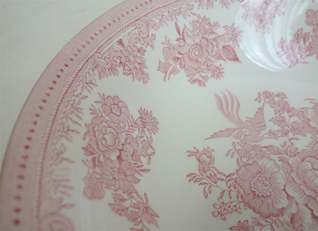 イギリス製　Burleigh バーレイ社　Pink Asiatic Pheasants　 ピンクアジアティックフェザンツ　スープボウル　 サラダボウル　ボウル　深皿　洋食器　英国食器　テーブルウエア　おしゃれ