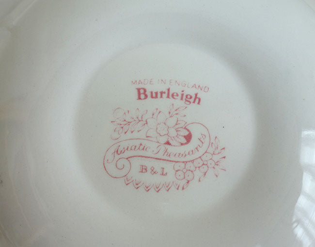 イギリス製　Burleigh バーレイ社　Pink Asiatic Pheasants　 ピンクアジアティックフェザンツ　スープボウル　 サラダボウル　ボウル　深皿　洋食器　英国食器　テーブルウエア　おしゃれ