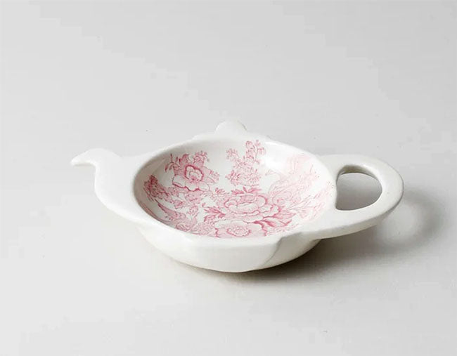 イギリス製　Burleigh バーレイ社　Pink Asiatic Pheasants　 ピンクアジアティックフェザンツ　ティーポットトレイ　 ティーバッグホルダー　小皿　洋食器　英国食器　おしゃれ