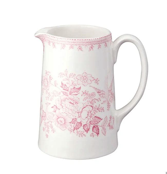 イギリス製　Burleigh バーレイ社　Pink Asiatic Pheasants ピンクアジアティックフェザンツ タンカードジャグ Lサイズ（735ml） ジャグ ピッチャー 水差し ミルク入れ 洋食器 英国食器 テーブルウエア おしゃれ