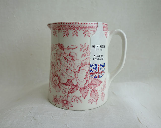 イギリス製　Burleigh バーレイ社　Pink Asiatic Pheasants ピンクアジアティックフェザンツ タンカードジャグ Sサイズ（190ml） ジャグ ミルク入れ ミルクポット 洋食器 英国食器 おしゃれ