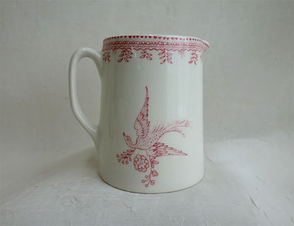 イギリス製　Burleigh バーレイ社　Pink Asiatic Pheasants ピンクアジアティックフェザンツ タンカードジャグ Sサイズ（190ml） ジャグ ミルク入れ ミルクポット 洋食器 英国食器 おしゃれ