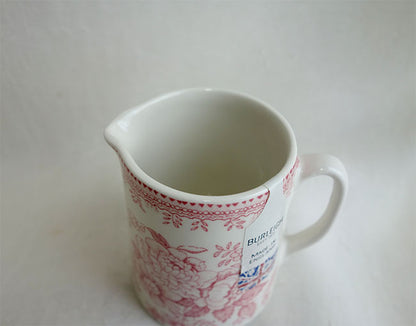 イギリス製　Burleigh バーレイ社　Pink Asiatic Pheasants ピンクアジアティックフェザンツ タンカードジャグ Sサイズ（190ml） ジャグ ミルク入れ ミルクポット 洋食器 英国食器 おしゃれ