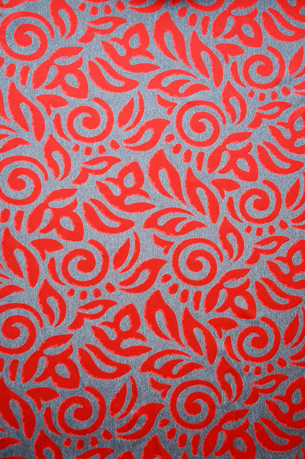 オーダーカーテン(ドレープ)スペイン製「カサノヴァRD」 レッド＆グレー　共布タッセル付き　インポートカーテン