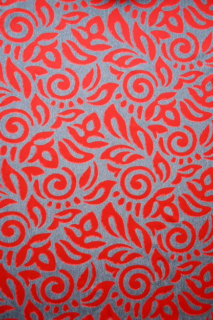 オーダーカーテン(ドレープ)スペイン製「カサノヴァRD」 レッド＆グレー　共布タッセル付き　インポートカーテン