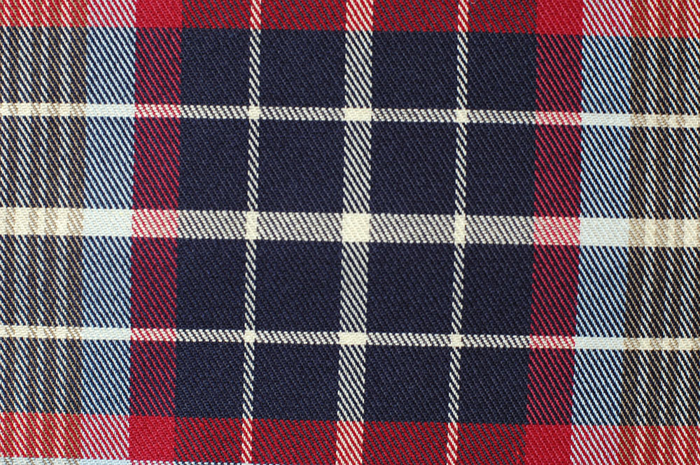 オーダーカーテン(ドレープ) スペイン製　オーバーチェック柄「マルチェロ」　共布タッセル付き　インポートカーテン