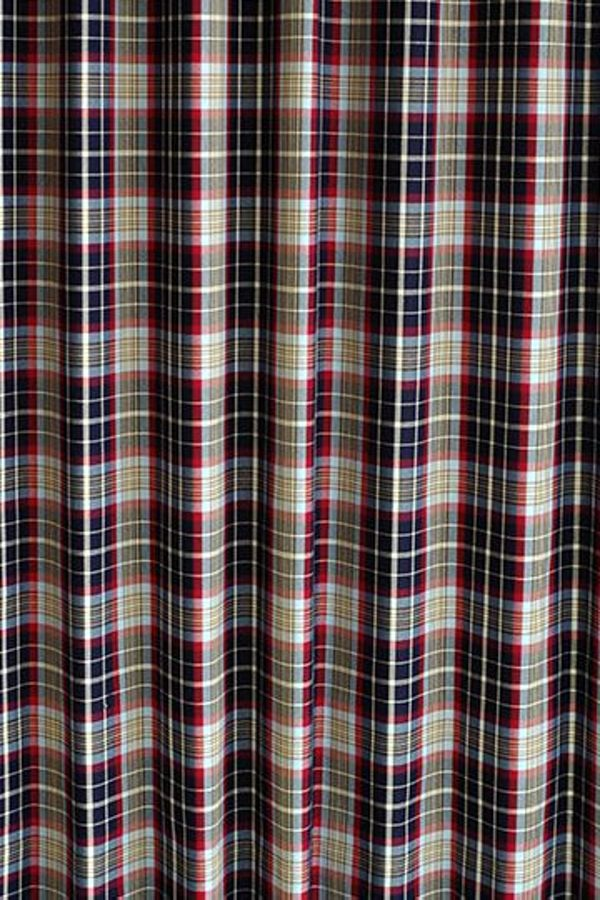 オーダーカーテン(ドレープ) スペイン製　オーバーチェック柄「マルチェロ」　共布タッセル付き　インポートカーテン