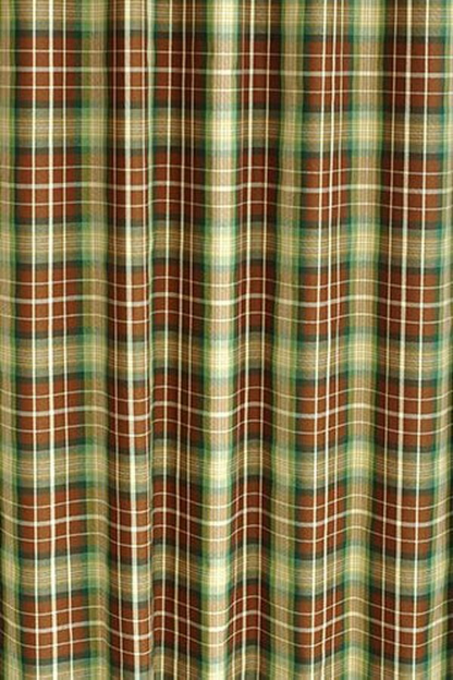 オーダーカーテン(ドレープ) スペイン製　オーバーチェック柄「マルチェロGR」共布タッセル付き　インポートカーテン