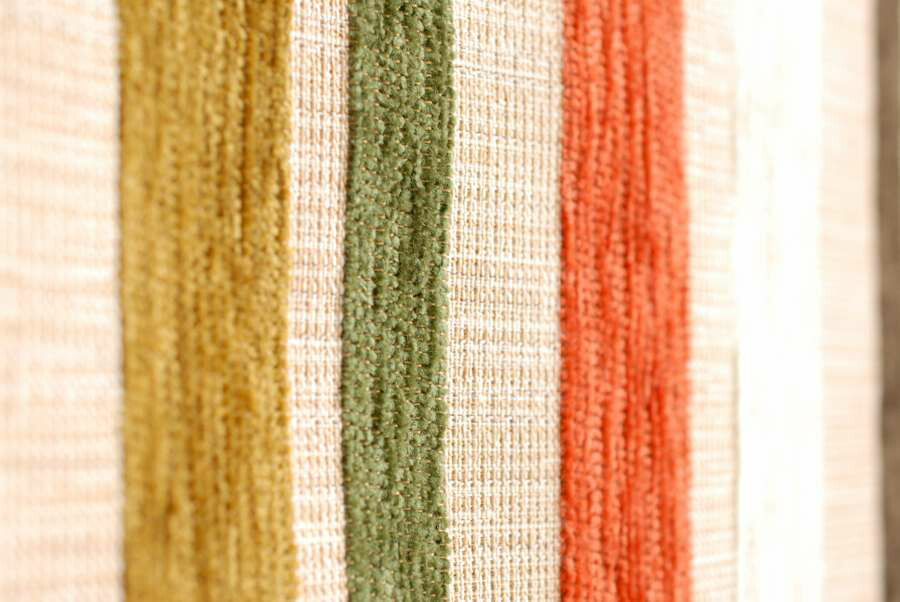 オーダーカーテン(ドレープ) スペイン製　ストライプ柄「フォルメンテラBE」遮光3級 共布タッセル付き　インポートカーテン