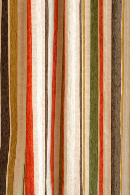 オーダーカーテン(ドレープ) スペイン製　ストライプ柄「フォルメンテラBE」遮光3級 共布タッセル付き　インポートカーテン