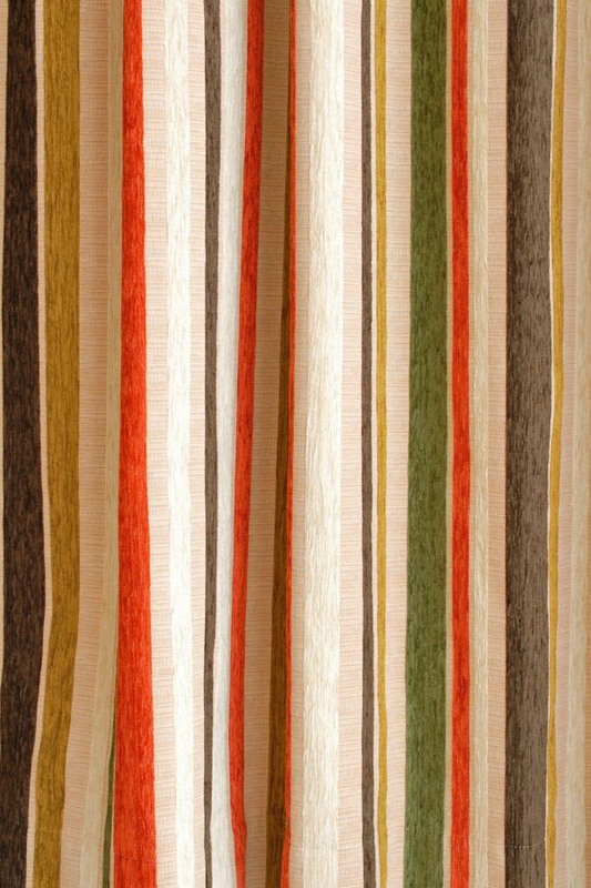 オーダーカーテン(ドレープ) スペイン製　ストライプ柄「フォルメンテラBE」遮光3級 共布タッセル付き　インポートカーテン