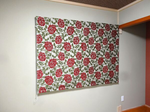 オーダーカーテン(ドレープ) インド製 遮光1級 「ファンタジーGR＆R」グリーン＆レッド　生地極厚　共布タッセル付き　インポートカーテン