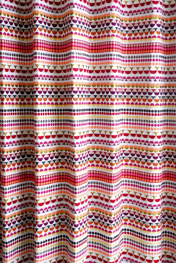 オーダーカーテン(ドレープ) フランス製　水玉/ボーダー柄「ラユール」 袋織　ヨーロッパ　ドット柄　共布タッセル付き　インポートカーテン