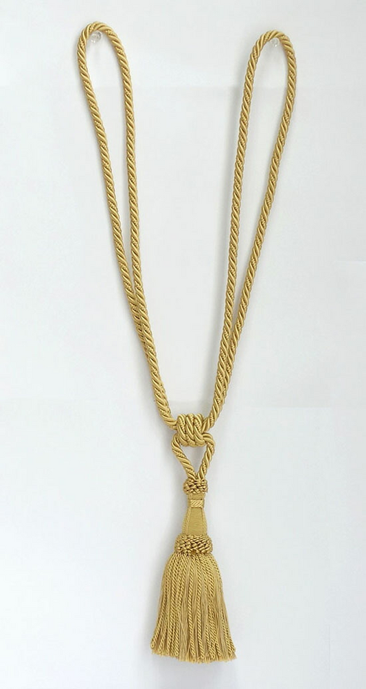 ドイツ製　ゲルスター社　カーテンタッセル １本房　ゴールド　黄色　イエロー　全長約60cm(房:17cm)