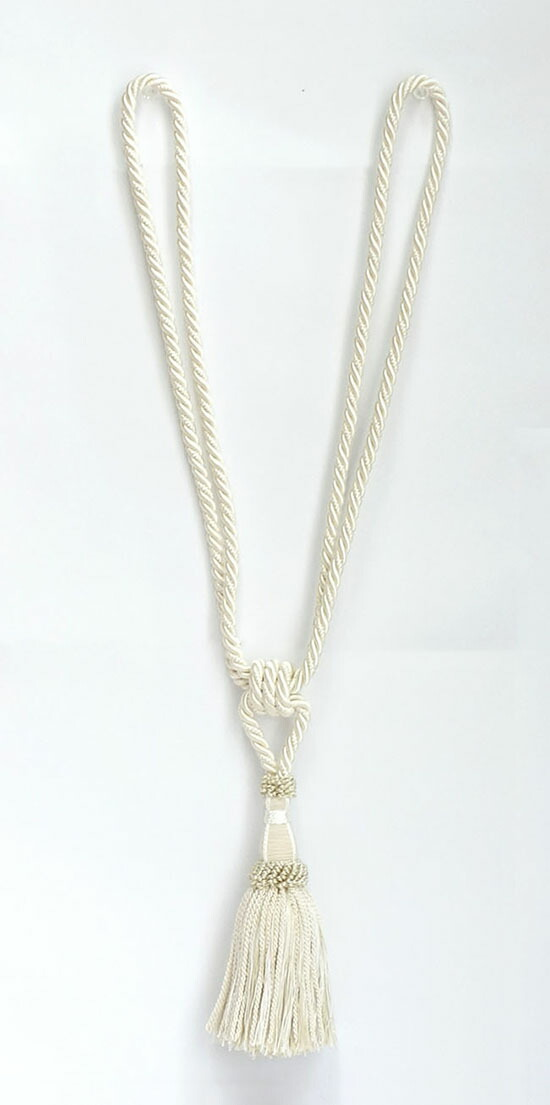 ドイツ製　ゲルスター社　カーテンタッセル １本房　ベージュ　オフホワイト　全長約60cm(房:17cm)