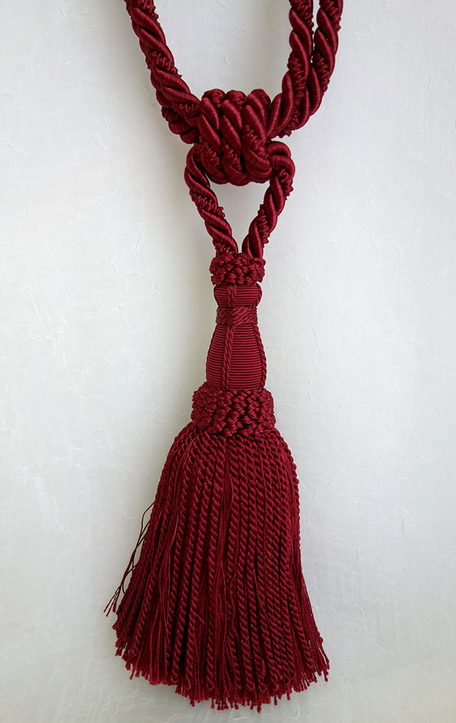 ドイツ製　ゲルスター社　カーテンタッセル　レッド　全長約60cm(房:17cm)