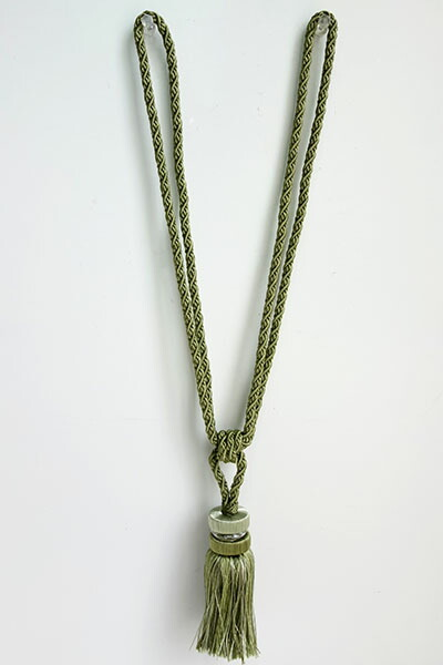 ドイツ製　ゲルスター社　カーテンタッセル １本房　クリスタルグリーン　緑色　全長約43cm(房:15cm)