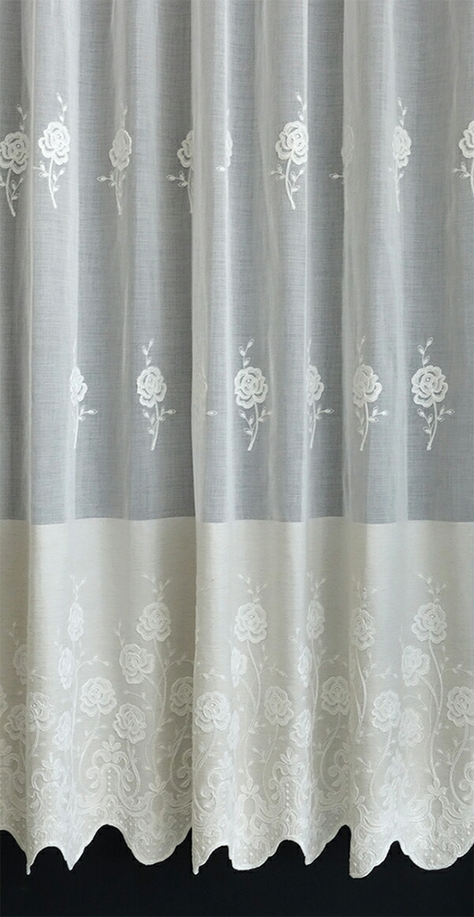 輸入オーダーカーテン(レース)　高級 トルコ製 『フィール』裾柄レースカーテン